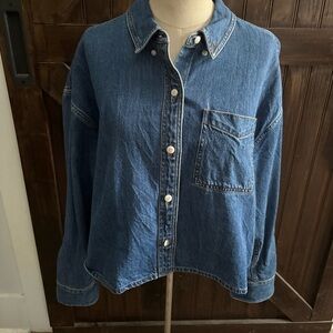 Madewell boxy denim button down